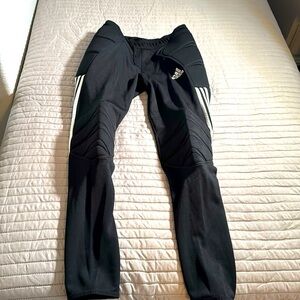 Adidas Climalite Men Soccer Pants Black 3 Stripes Padded Hip Knee Jogger Sz S